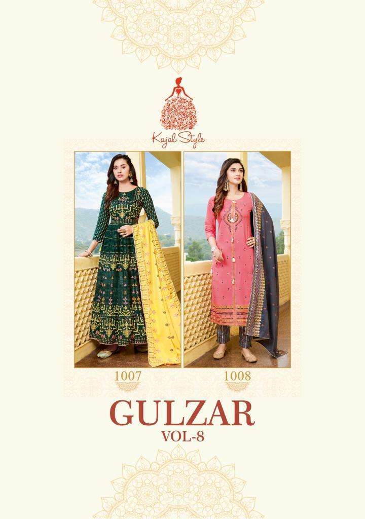 kajal gulzar vol 8 series 1001-1008 Heavy Rayon suit