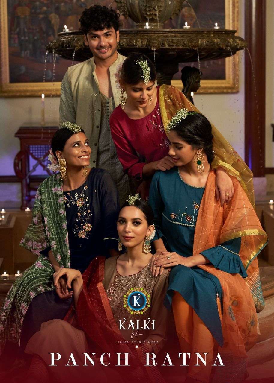 kalki panch ratna series 8001-8006 pure viscose silk suit 