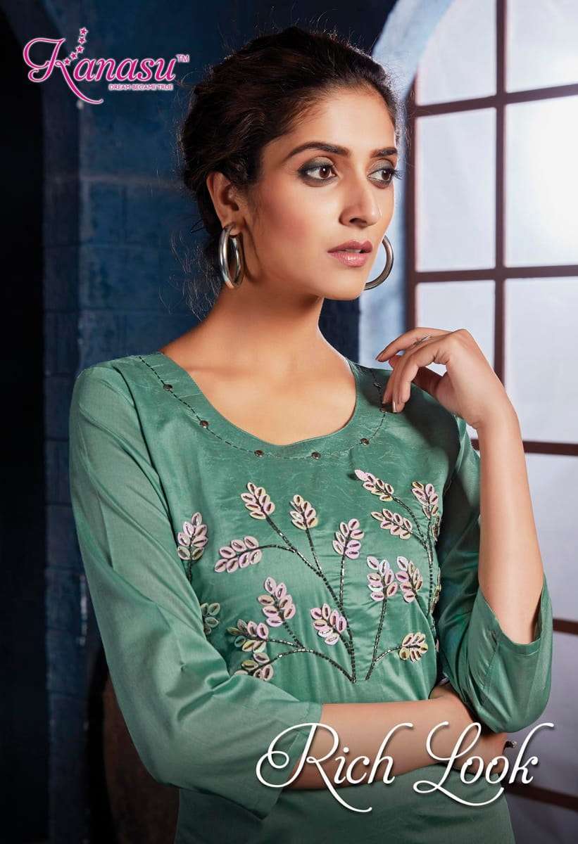 kanasu rich look series 5101-5108 diable silk kurti 
