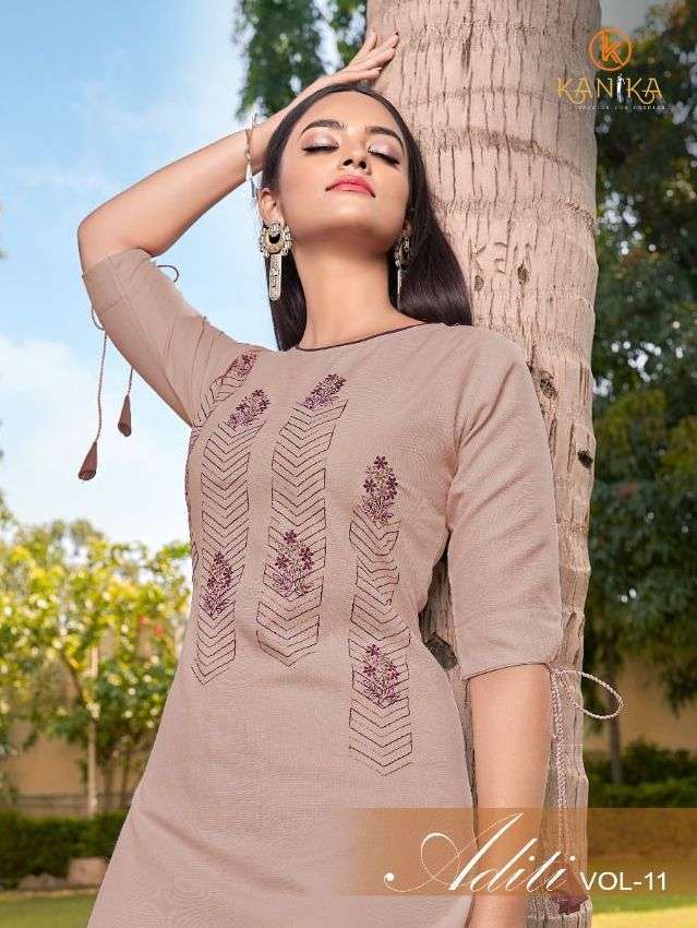 kanika aditi vol 11 series 1283-1292 rubby silk with embroidery work kurti 