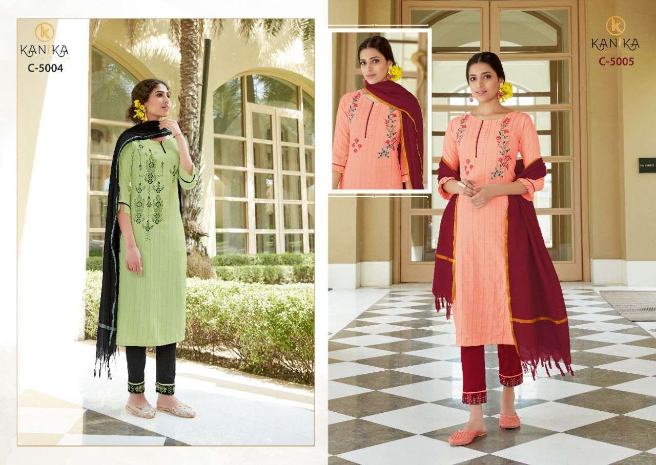 kanika charlie series 5001-5006 heavy pure rayon suit 
