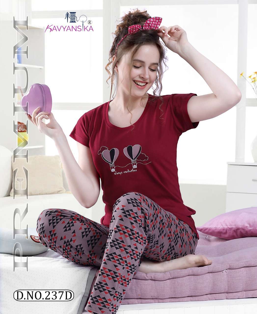 kavyansika 237 Cotton Hosiery Women Pyjama Night suit