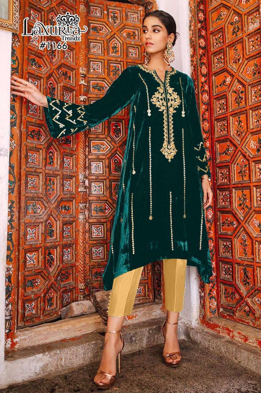 laxuria trendz 1166 9000 Velvet With Inner Santoon tunic