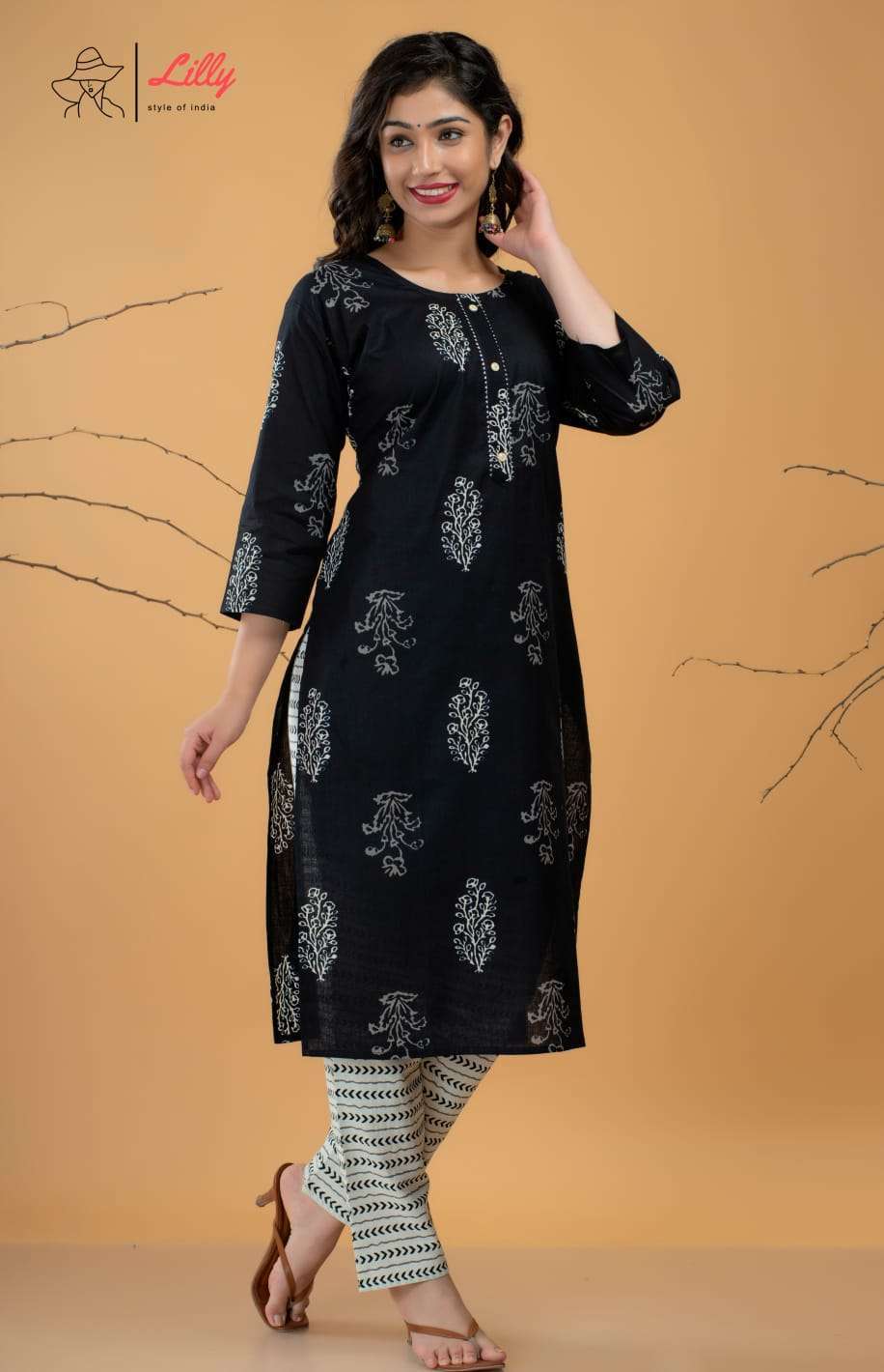 lilly sandhya vol 7 pure cotton Jaipuri flex printed Embroidery Work kurti