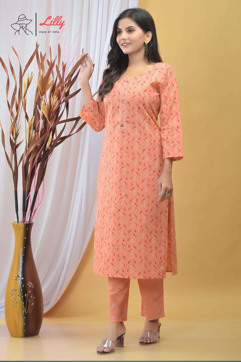 lilly style sandhya vol 4 pure cotton Jaipuri flex printed embroidery kurti 