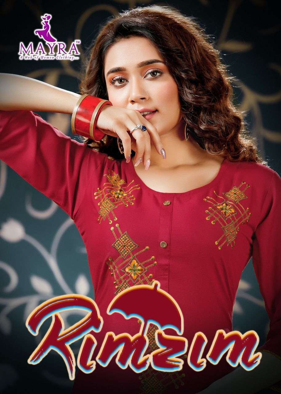 mayra rim zim series 16001-16006 rayon slub kurti 