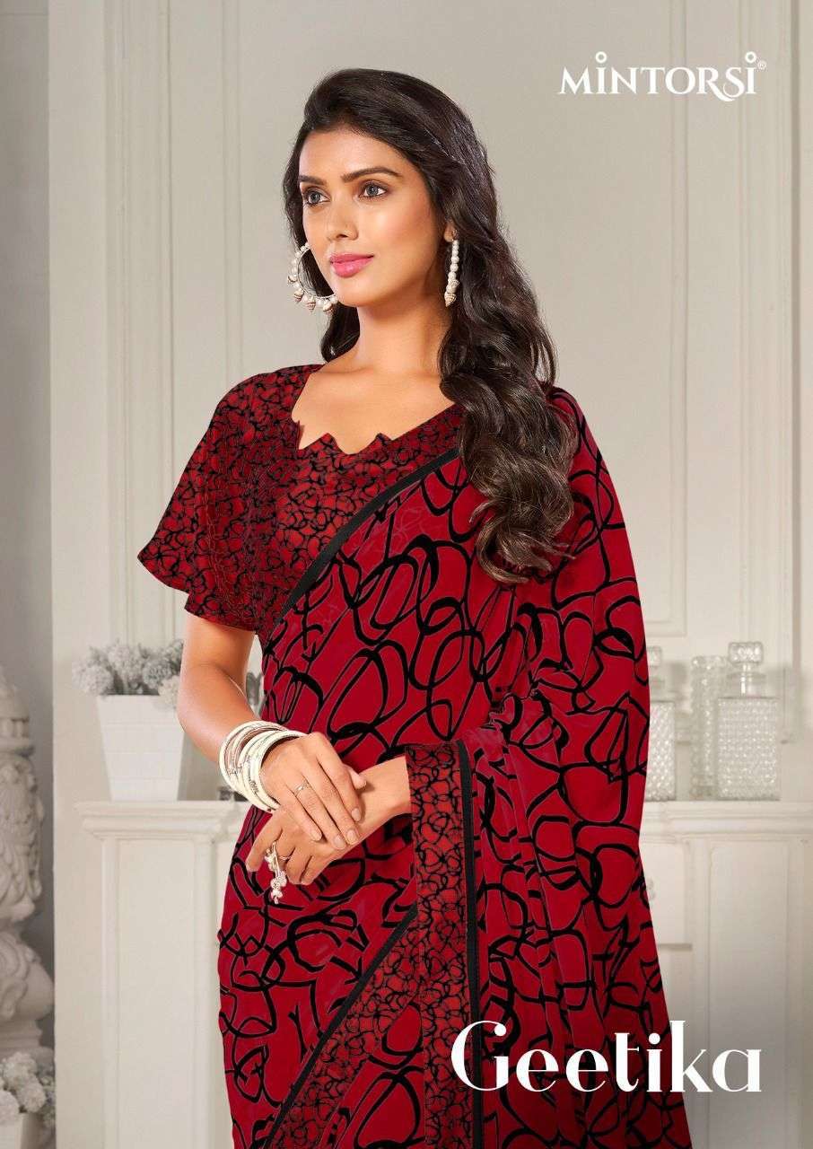 mintorsi geetika series 26611-26618 weightless saree with satin lace