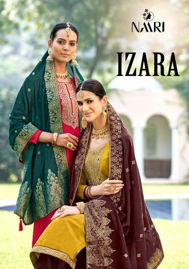naari izara series 3001-3006 Parampara silk With Sequence zari work suit