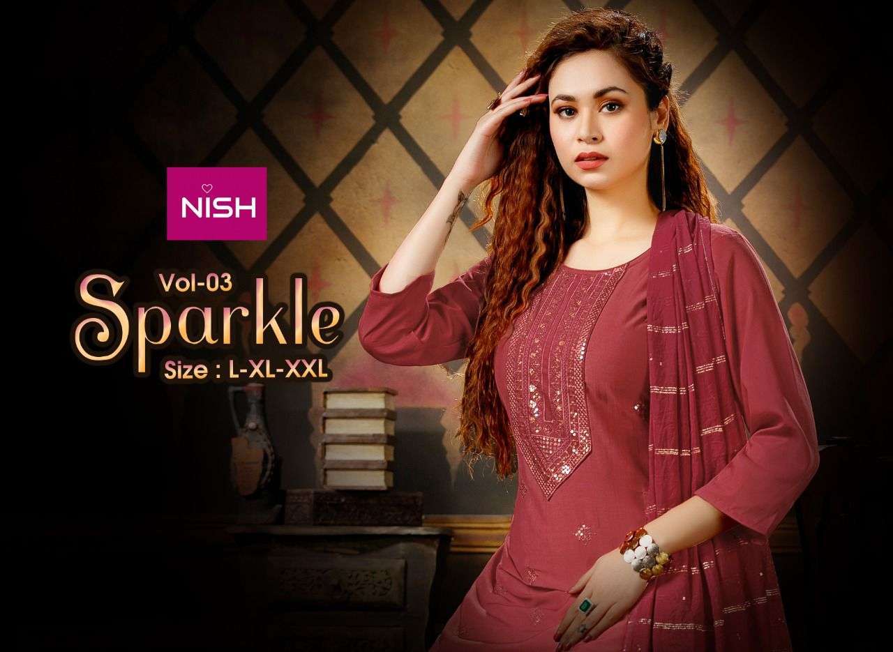nish sparkle-3 series 301-306 chinon heavy readymade suit 