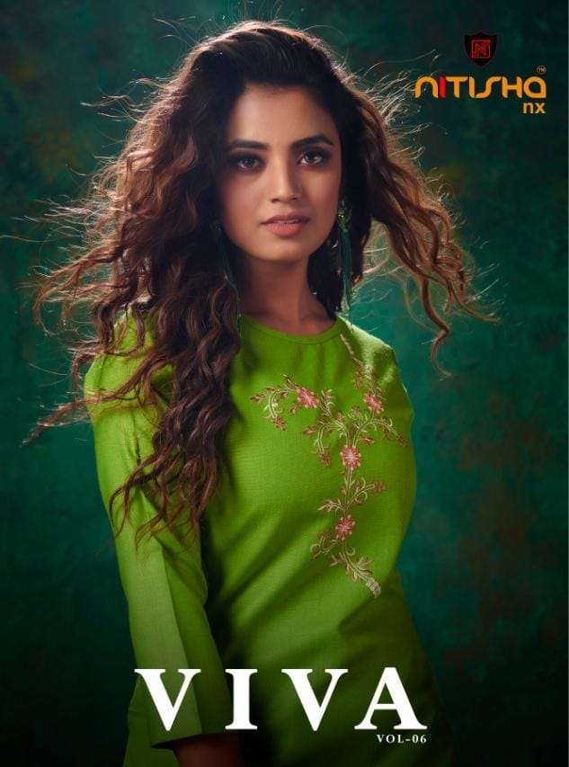 Nitisha Nx Viva Vol 6 series 6001-6010 heavy soft cotton kurti 