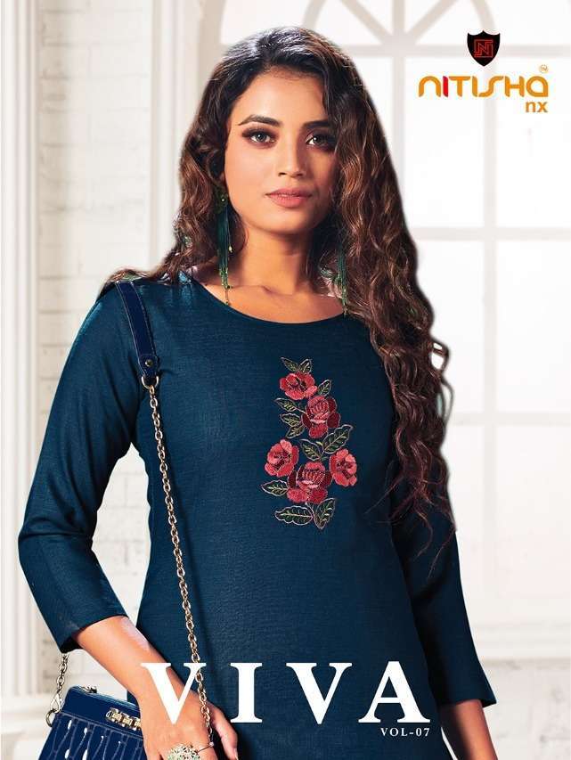 nitisha nx viva vol 7 series 7001-7010 heavy soft cotton kurti 