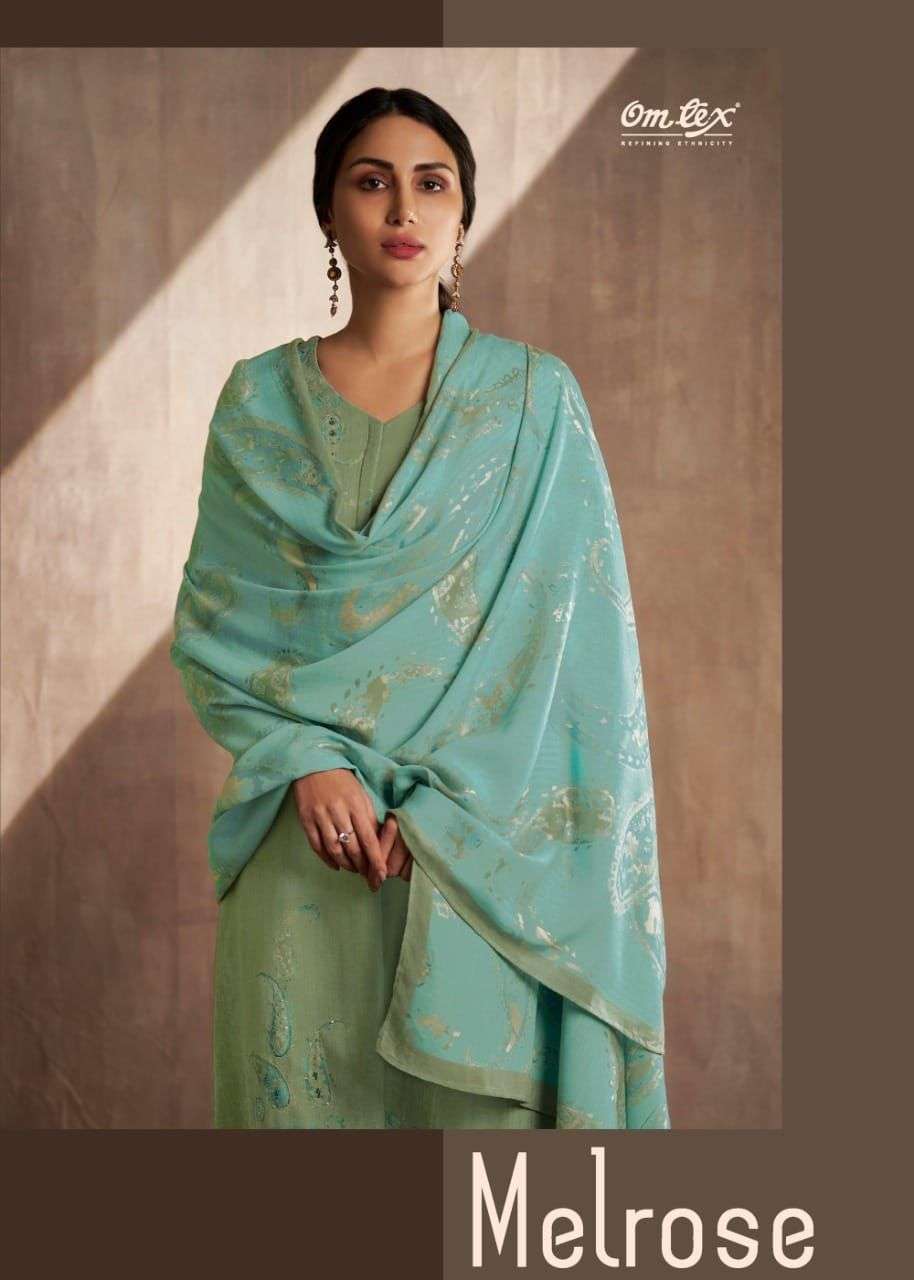 omtex melrose series 1811-1818 pashmina digital print handwork suit 