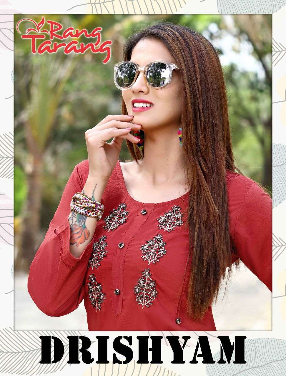 rang tarang drishyam series 101-106 chinon with handwork suit 