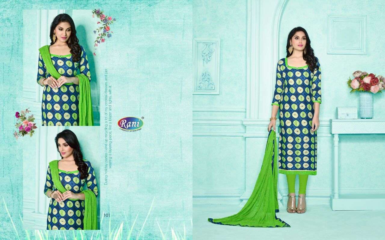 RANI SANSKRUTI VOL-1 SERIES -101 DESIGNER GLACE COTTON PRINT SUIT