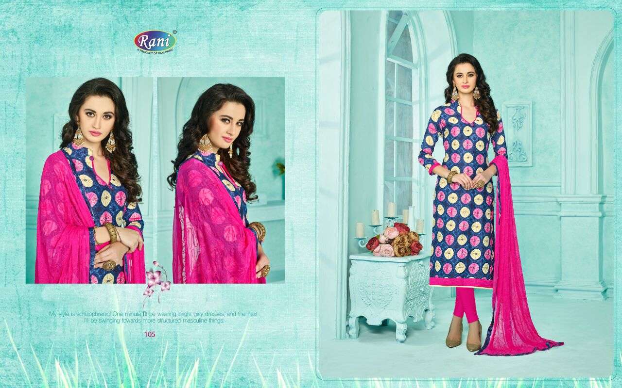 RANI SANSKRUTI VOL-1 SERIES -105 DESIGNER GLACE COTTON PRINT SUIT