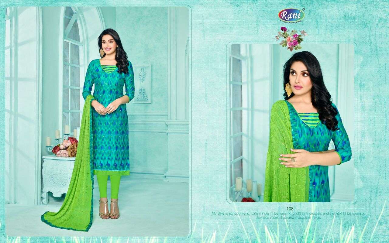 RANI SANSKRUTI VOL-1 SERIES -108 DESIGNER GLACE COTTON PRINT SUIT