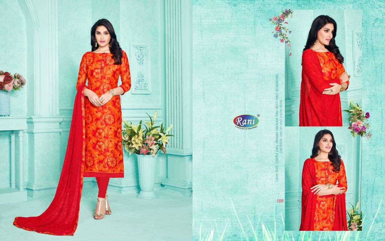 RANI SANSKRUTI VOL-1 SERIES -109  DESIGNER GLACE COTTON PRINT SUIT 