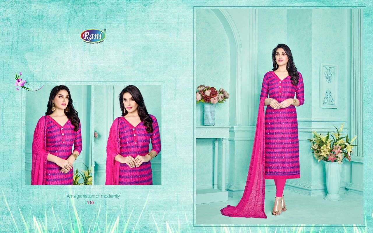 RANI SANSKRUTI VOL-1 SERIES -110 DESIGNER GLACE COTTON PRINT SUIT