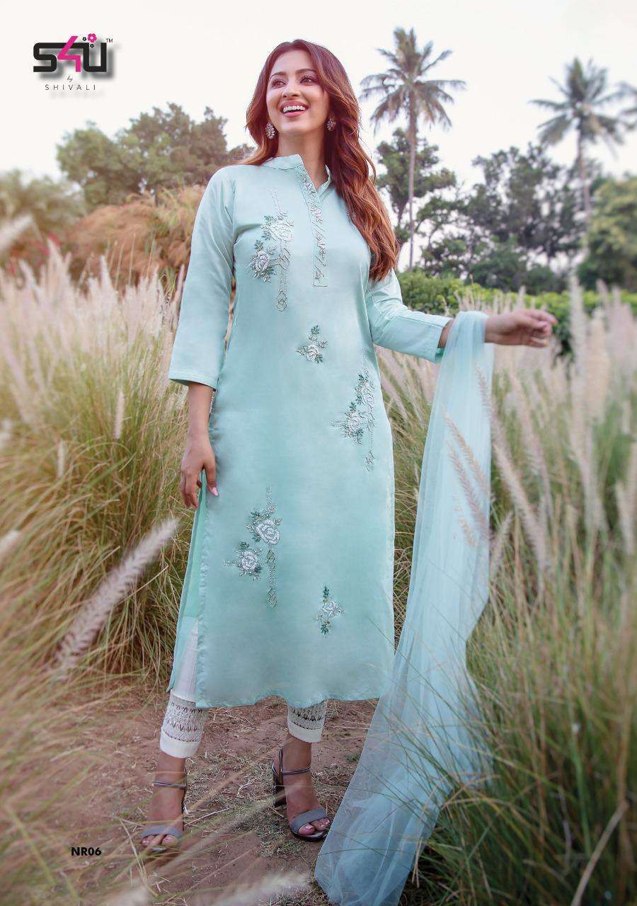 s4u 280 design combo set of kurti with pant and dupatta