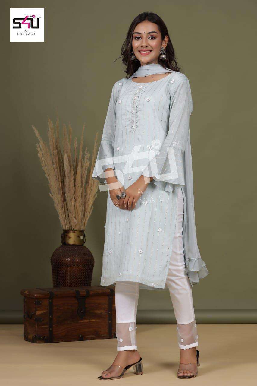 s4u 282 design combo set of top with bottom and dupatta
