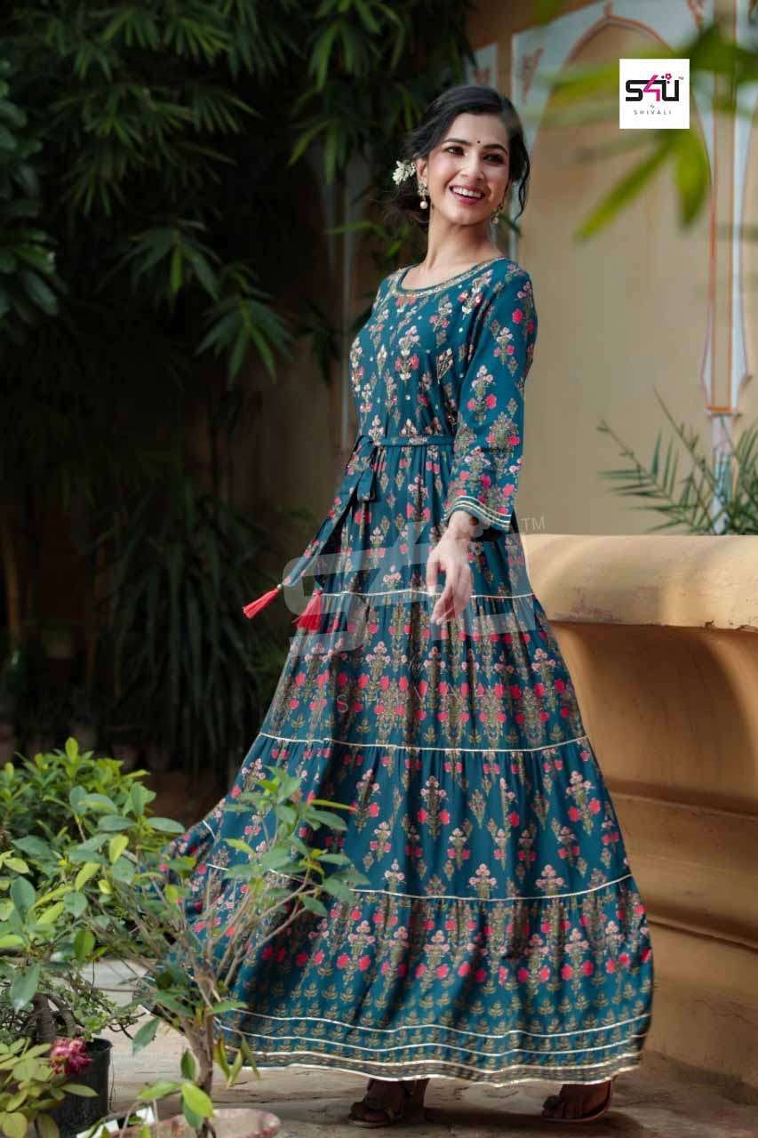 s4u 284 design combo set of flair style kurtis wholesale shop
