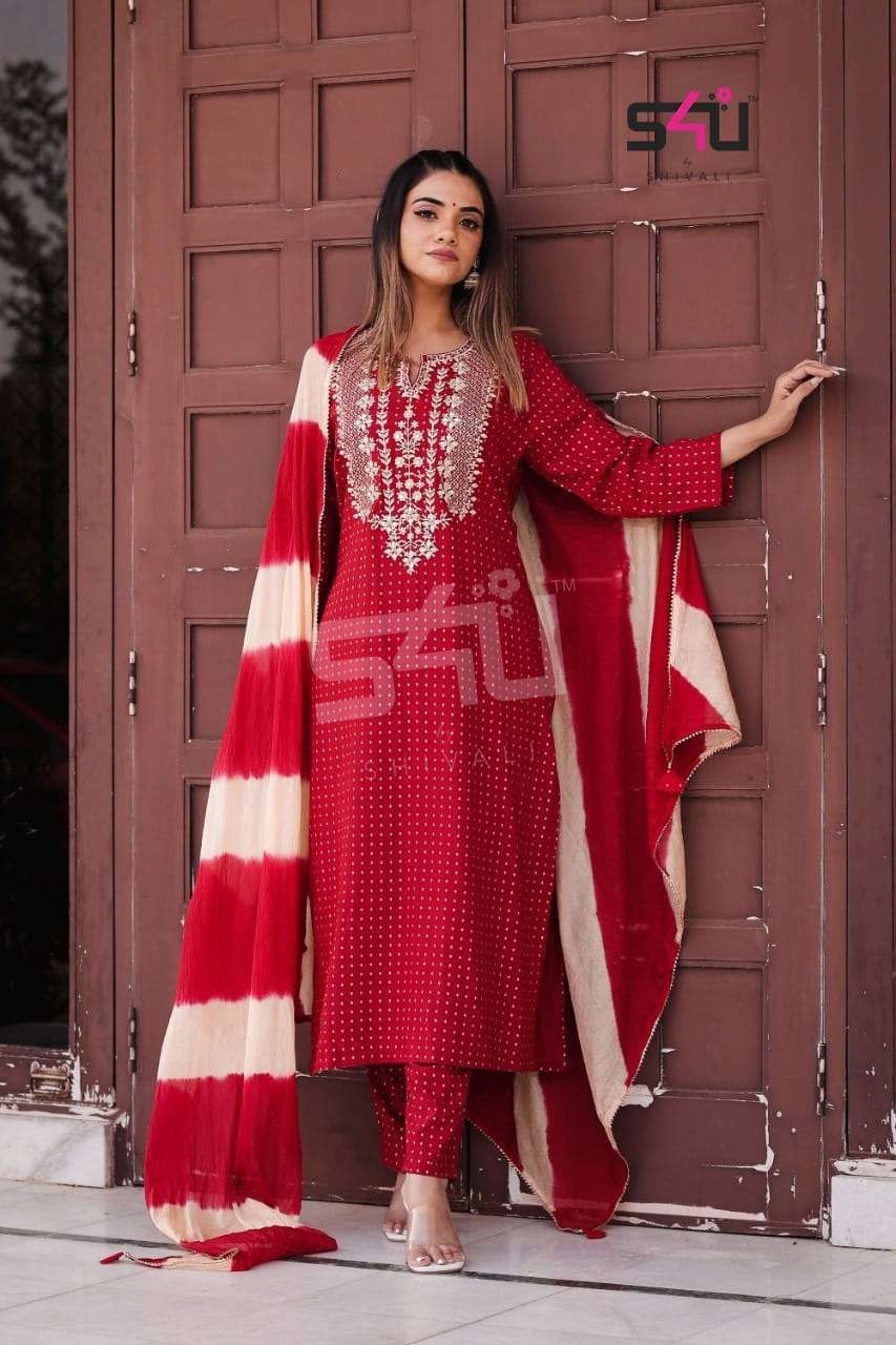 s4u 296 design combo set top bottom with dupatta style