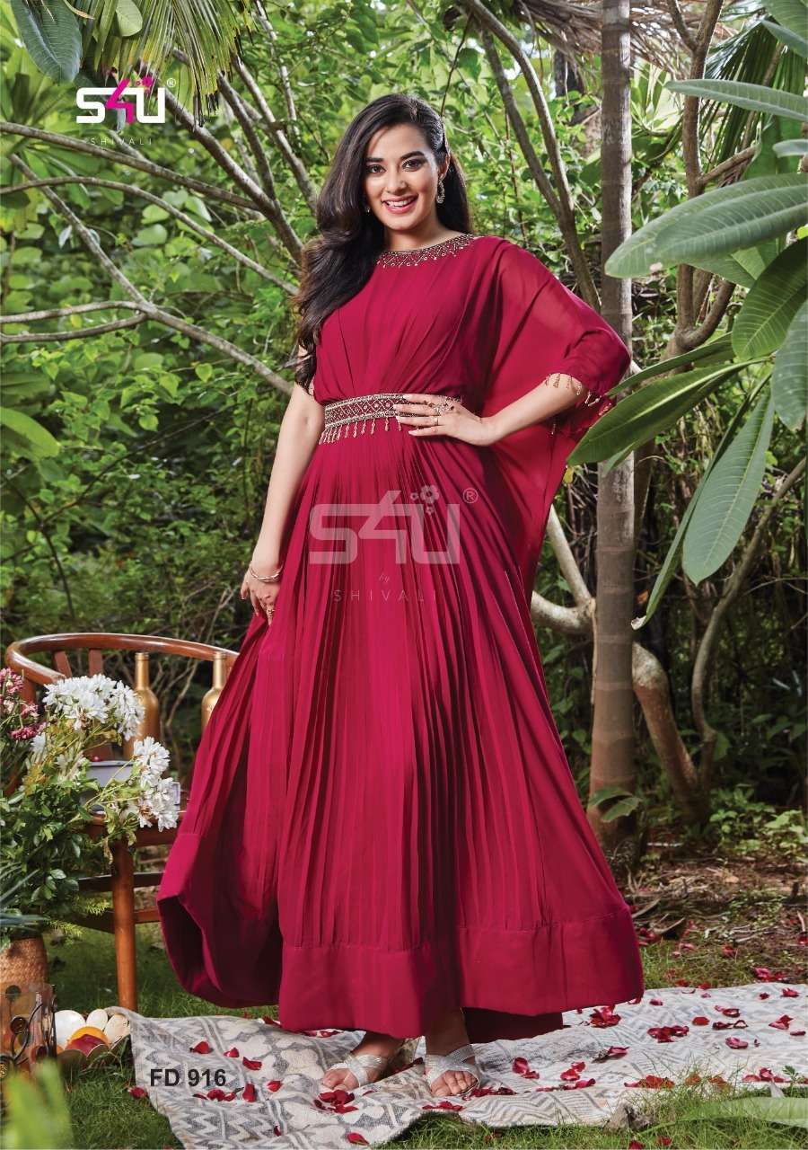 s4u 641 design combo set of long designer kurtis