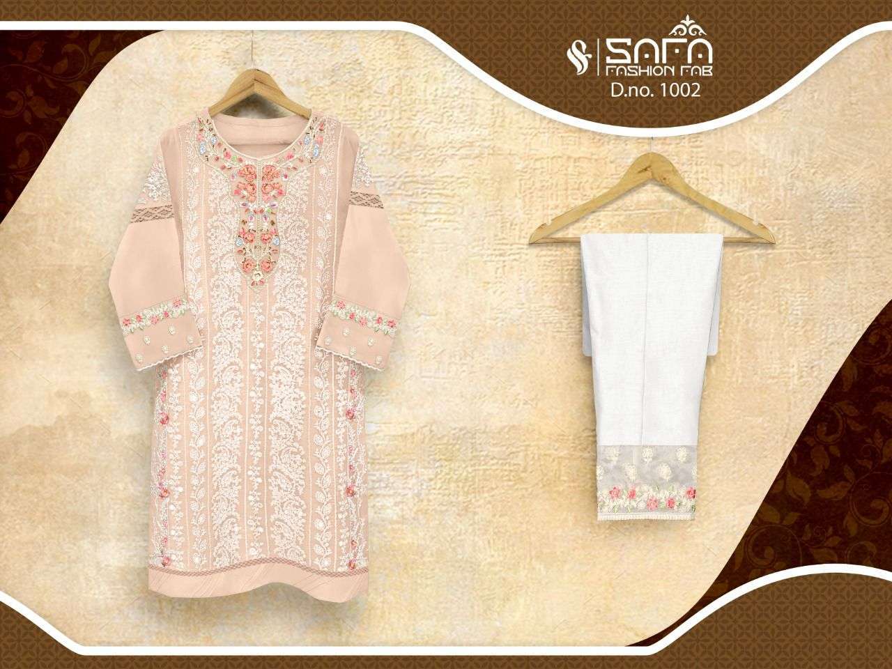 safa fashion sf 1002 heavy georgette tunic with bottom 