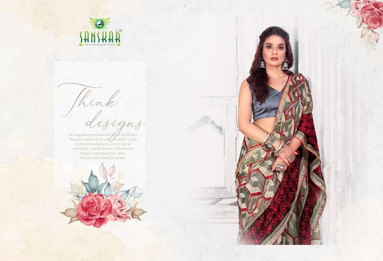 sanskar tex print saanvi vol 2 series 31011-31018 brasso with work saree