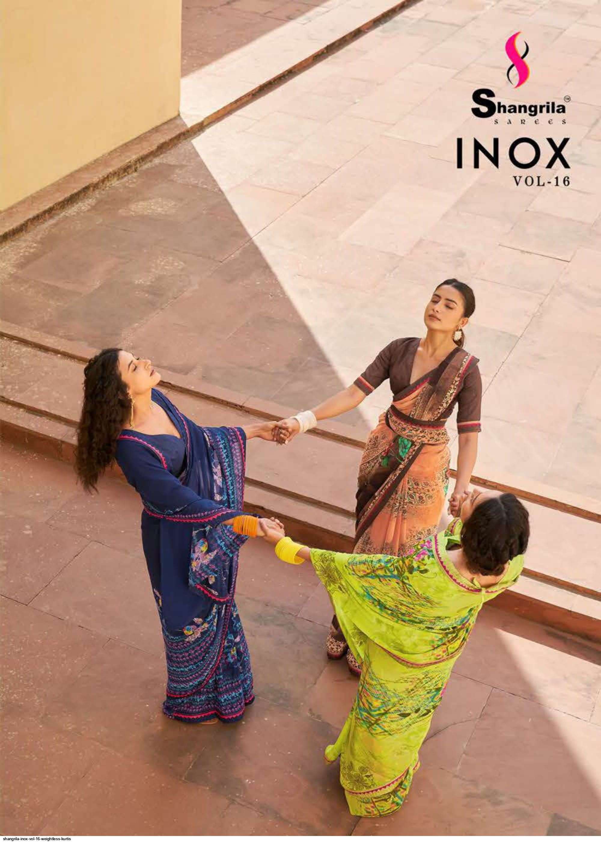 shangrila inox vol 16 series 70801-70812 pure weightless georgette saree