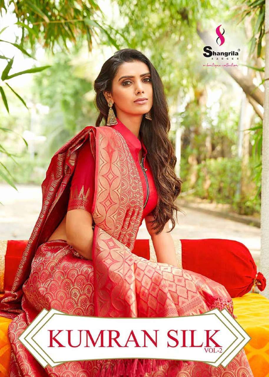 shangrila kumran silk vol 2 Pure Zari Weaving Heavy Silk Saree
