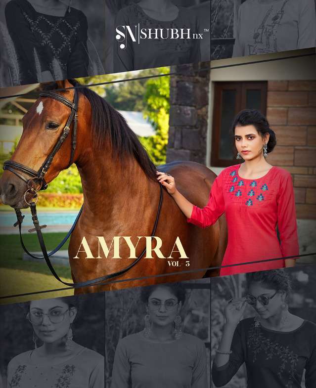 shubh nx amyra vol 3 series 1001-1010 ruby slub kurti 