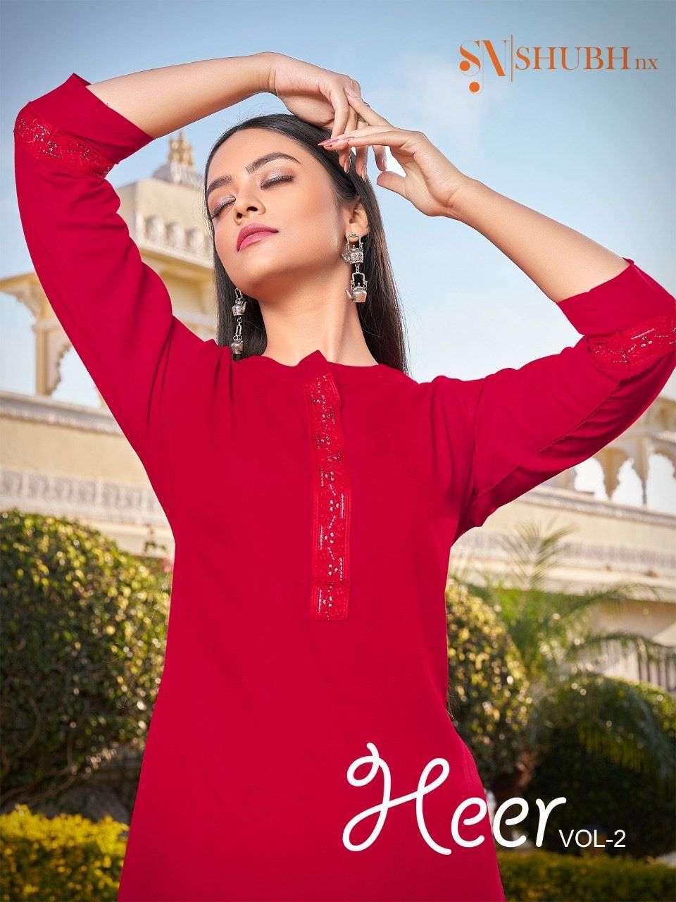 shubh nx heer vol 2 series 1001-1008 rayon embroidery work kurti 