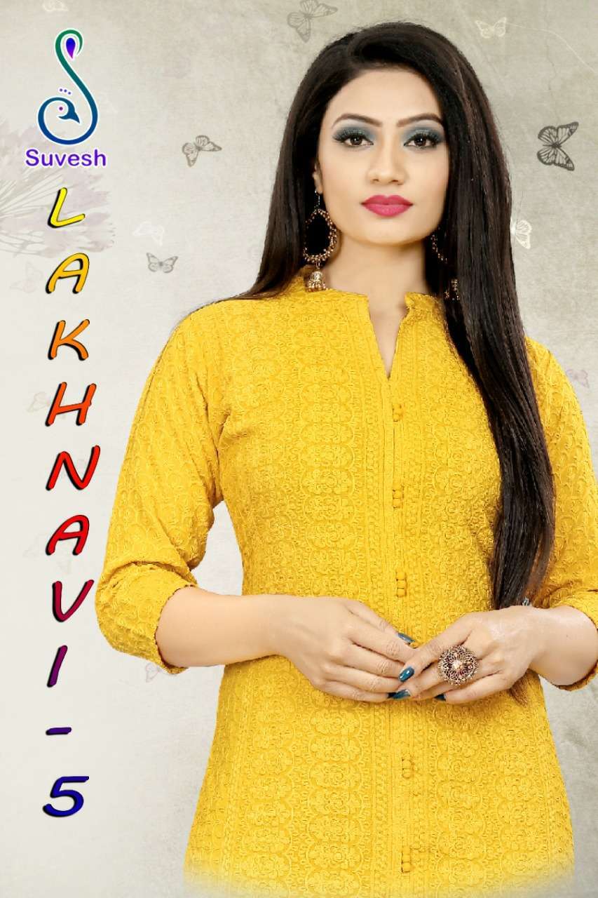 suvesh lakhnavi vol 5 series 1001-1006 14 kg rayon kurti 