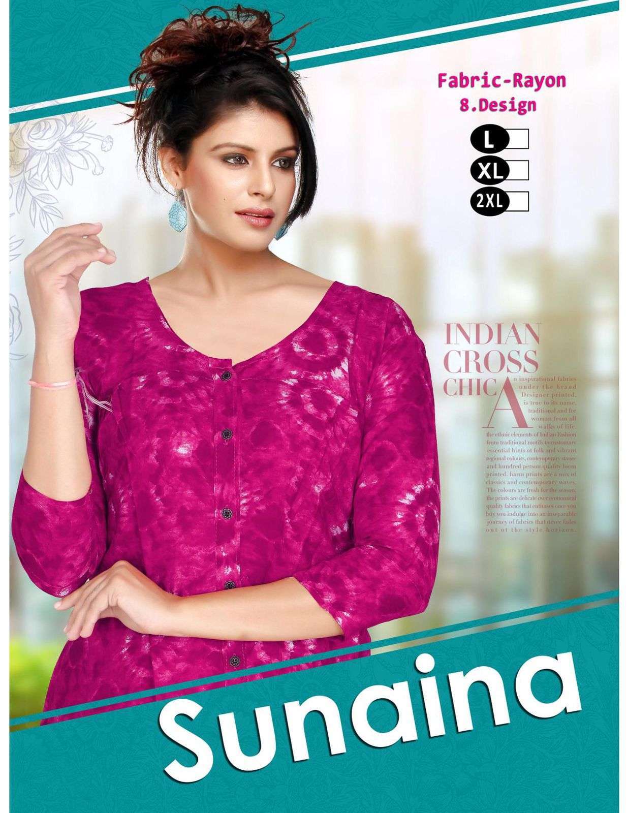 trendy sunaina series 01-08 rayon print top