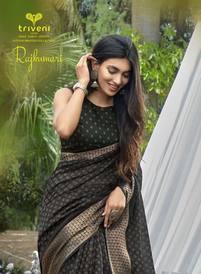 triveni rajkumari series 28591-28598 cotton linen print saree