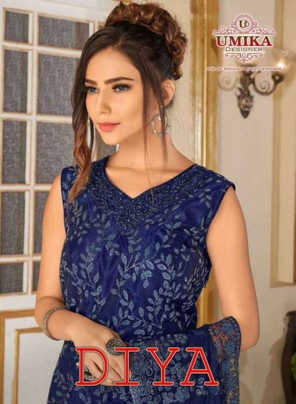 Umika Designer diya series 51001-51011 net lehenga 