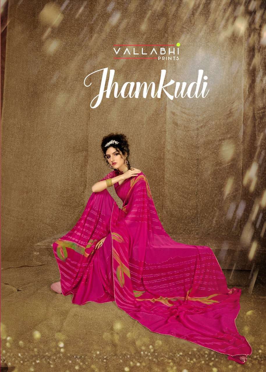 vallabhi jhamkudi series 12941-12948 weightless print with foil saree
