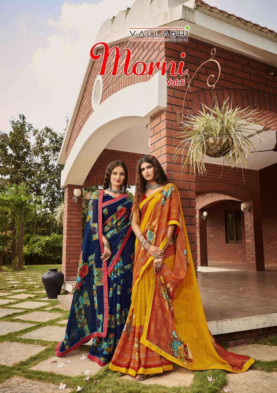 vallabhi prints morni vol 6 series 25970-25981 dhani print saree
