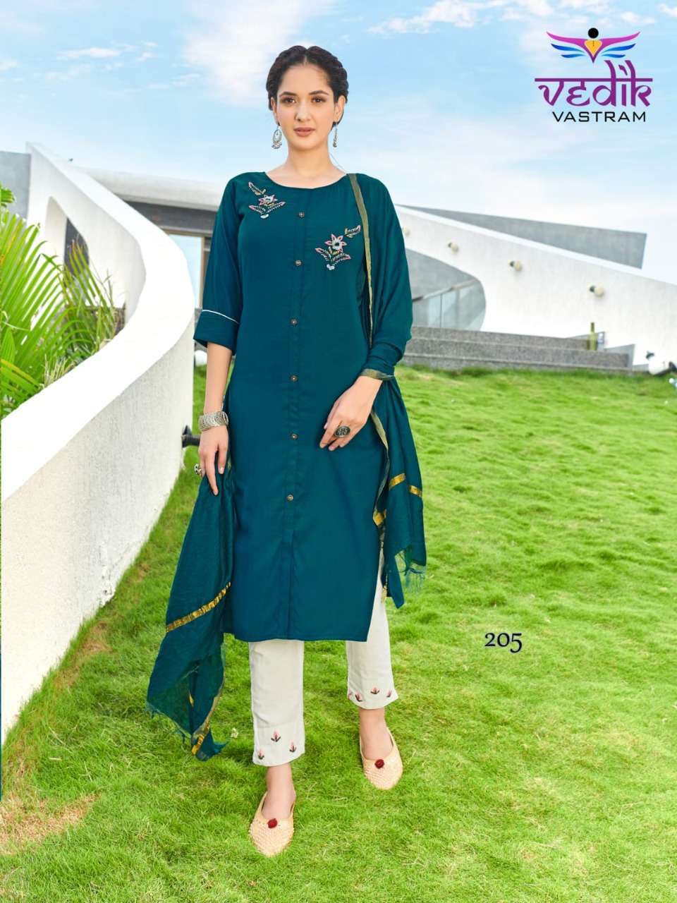 vedik vastram Madhuri Vol 1 series 201-206 pure viscose with cotton suit 