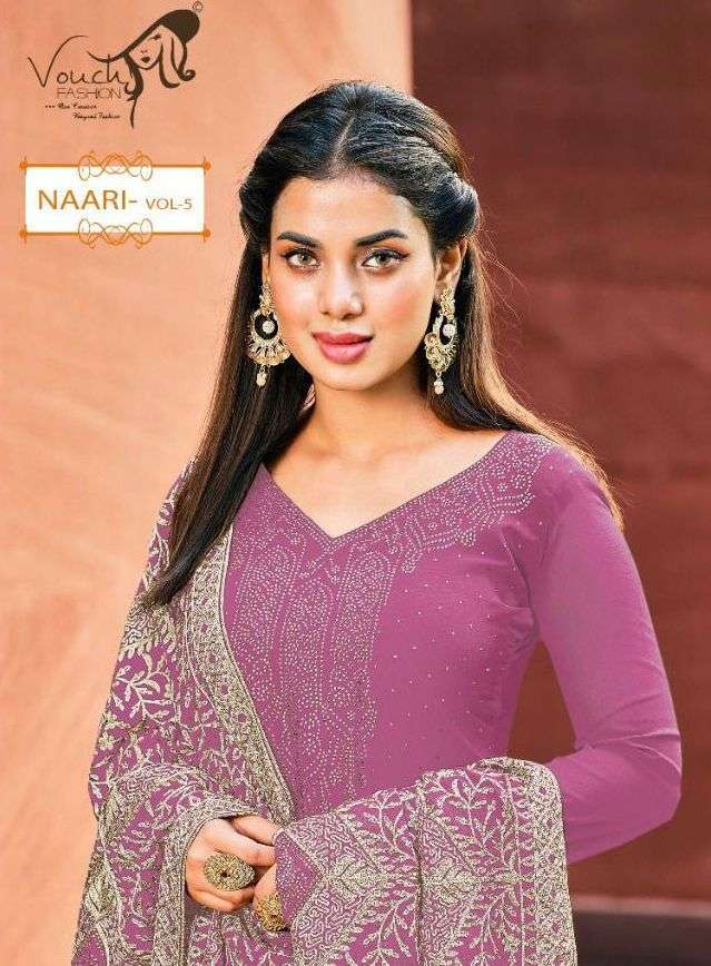 vouch fashion naari vol 5 series 5001-5004 georgette work suit 