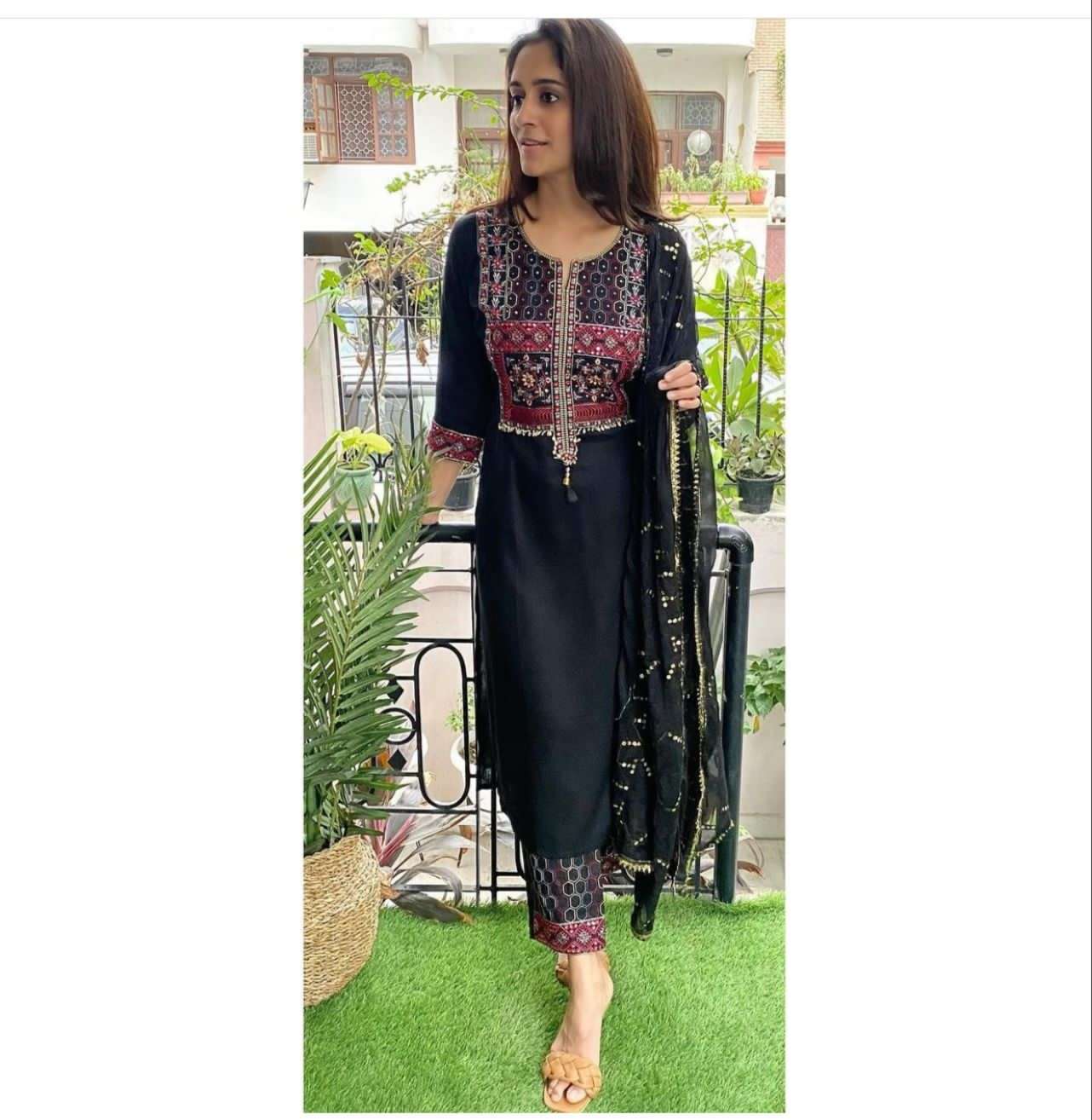 X-LADY PLAZO DUPATTA DESIGNER PREMIUM RAYON COTTON SUIT 