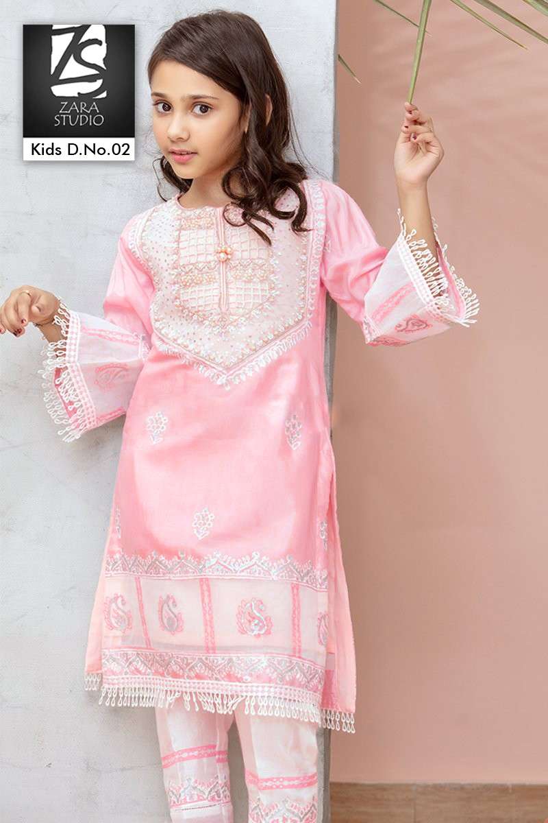 ZARA STUDIO KIDS D.N.02 DESIGNER PURE GEORGETTE KURTI 