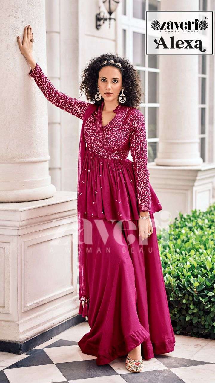 zaveri alexa vol 1 series 1038-1042 pure viscose readymade suit