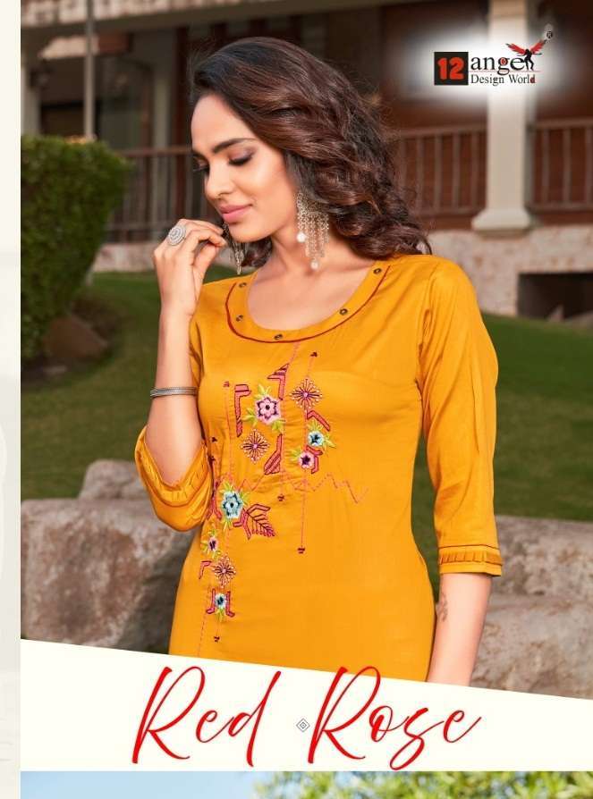 12 angel red rose series 2001-2006 jam cotton kurti 