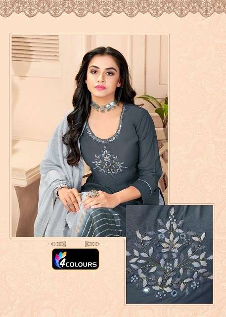 4 Colours Pulsberry Vol-2 series 4001-4006 Heavy Muslin suit 