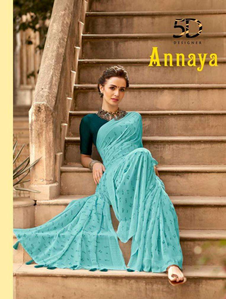 5d designer annaya series 11681-11688 pure georgette saree
