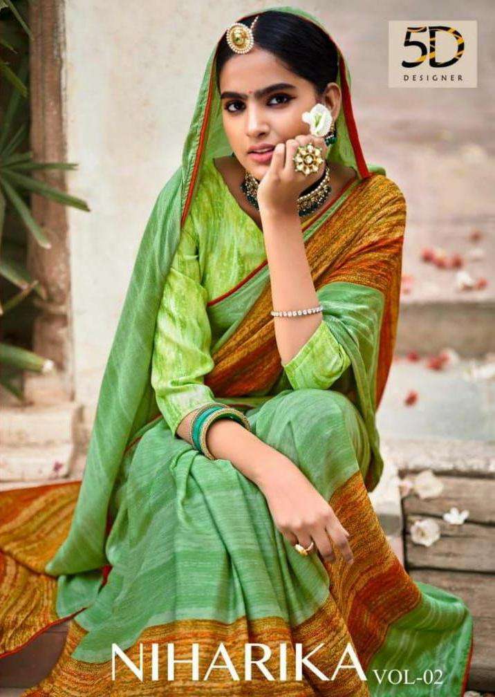 5d designer niharika vol 2 series 11671-11678 crape georgette saree