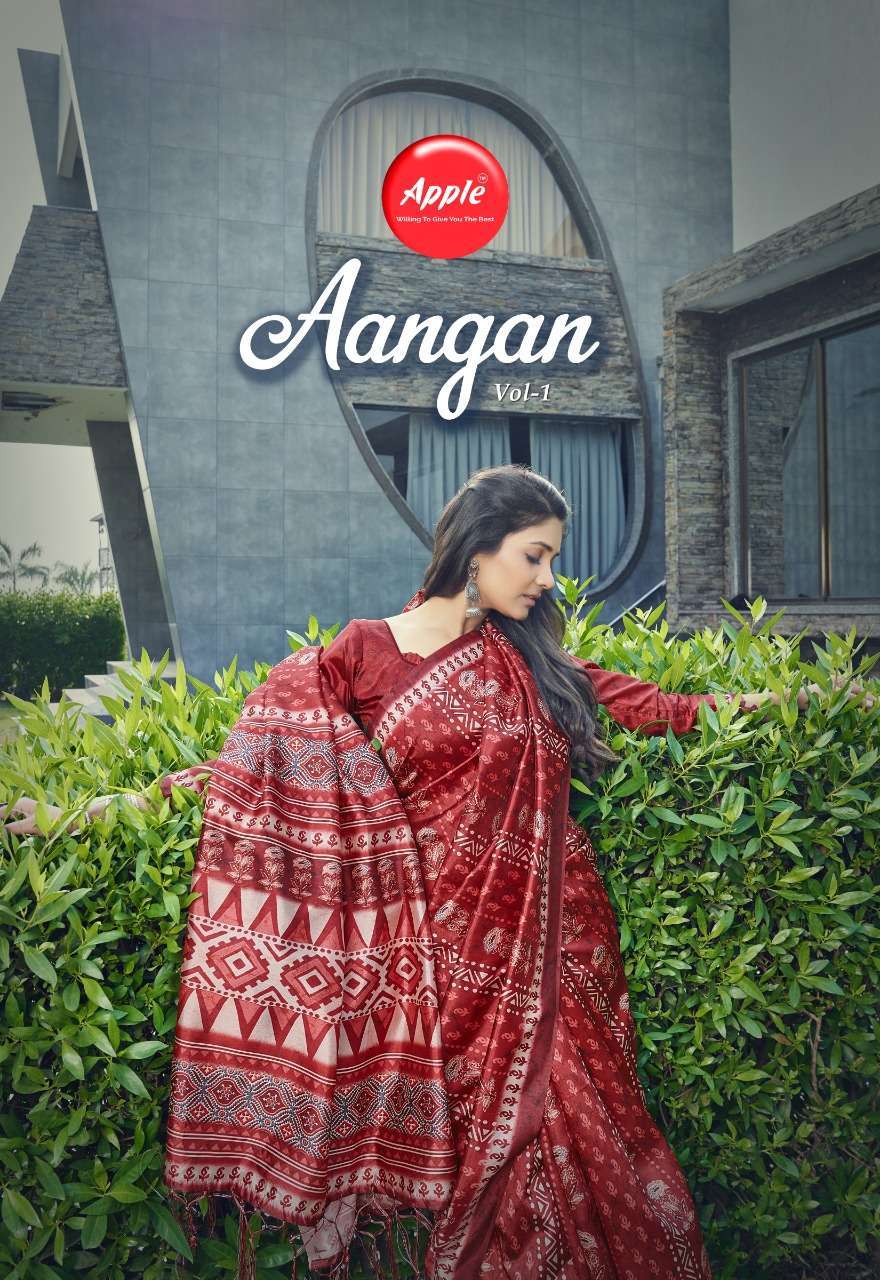 apple aangan vol 1 series 01-08 zoya silk digital print saree