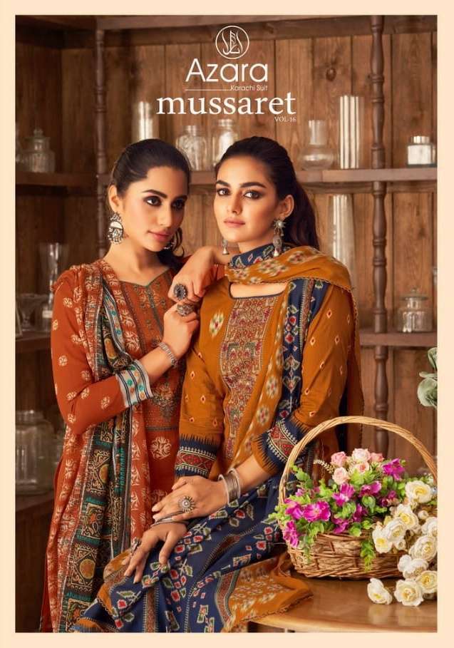 azara mussaret vol 16 series 11001-11008 Pure cambric cotton suit